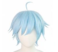 WHBHD 2022 Anime Game Perruque Cosplay for Genshin Impact Chongyun, Bleu Clair Model Court Cheveux Modeling Party Dress Up Perruque, Cheveux synthétiques résistants à la Chaleur + Perruque