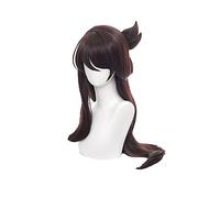 WHBHD 2022 Genshin Impact Beidou Cosplay Perruque Dark Red Brun Cheveux Détails Cosplay Anime Perruques Résistant à la Chaleur Résistant à la Chaleur Perruques synthétiques Halloween
