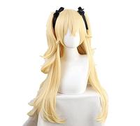 WHBHD 2022 Genshin Impact Fischl Long Queue de Queue de Cheval et Ruban Cosplay Synthétique Hair Synthetic Hair Halloween Partie Anime Cosplay Perruque