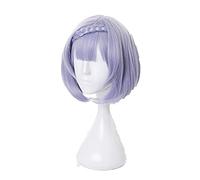 WHBHD 2022 Jeu Genshin Impact Noyle Light Purple Courtiers Courts Perruques Courtiers Play Cosplay Accessoires Hair résistant à la Chaleur Cheveux synthétiques Cheveux Amovibles