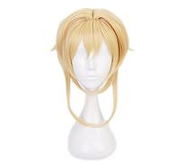 WHBHD 30cm Jeu Genshin Impact Projet Voyageur Lumine Girl Wig Perruques Cosplay Jouer Poudre Clair Golden Hair Halloween 1: 1 Perruques