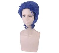 WHBHD 40cm Anime JoJo Bizarre Adventure Jonathan Joestar Cosplay Perruques Jouer Light Royal Blue Halloween 1: 1 Perruques