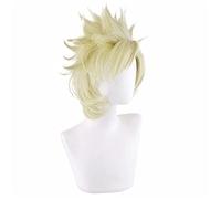 WHBHD 40cm Anime JoJo 's Bizarre Adventure Julius Caesar Zeppeli Cosplay Perruques Jouant aux Cheveux Jaunes Clair Halloween 1: 1 Perruques