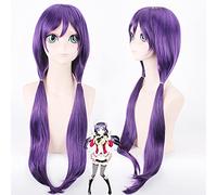 WHBHD Amour Live Tojo Nozomi Cosplay Perruque LoveLive Violet Cheveux Deux queues de Queue de Queue de Queue Joue Jouer Perruque Comique Con Perruques de Filles de Carnaval