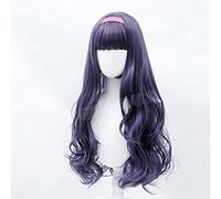 WHBHD Anime Cardcaptor Sakura Cosplay Tomoyo Daaidouji Perruque Noir Violet Perruque Synthétique Perruque Synthétique + Perruque de Marque
