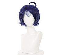 WHBHD Anime Coser Wig Priorité Oeuf priorité ohto AI Cosplay Perruque Bleue Cheveux Courts Perruque Femme Fille Fille Bobo frisée Coiffe Halloween fête Costume