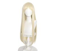 WHBHD Anime Cosplay Kakegurui Runa Yomozuki Perruque Longue Perruque Blonde Droite avec Perruques synthétiques résistantes à la Chaleur for Femmes for Femmes