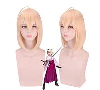 WHBHD Anime Fate Grand Ordre Sakura Saber Okita Souji Perruque Cosplay Cosplay Costume Femme Go Femmes Synthétiques Cheveux Synthétiques Halloween Parti Perruques