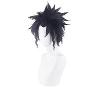 WHBHD Anime JoJo Bizarre Aventure Kujo Jotaroh Wig Cosplay Wig Rôle Play Jeu Mixte Noir Bleu Couleur 30cm