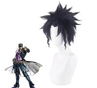 WHBHD Anime JoJo 's Bizarre Aventure Jotaro Kujo Cosplay Perruque Black Bleu foncé Joue Lecture Perruque Halloween résistant à la Chaleur Cheveux synthétiques