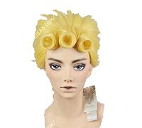 WHBHD Anime JoJo's Bizarre Adventure Giorno Giovanna Yellow Golden Golden Golden Perruque Résistant à la Chaleur Perculas Cosplay Perruques de Cosplay + Perruque Cap