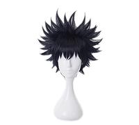 WHBHD Anime Jujutsu Kaisen Short Black Perruque Fushiguro Megumi Cosplay Cosplay Rôle Play Powder 40cm