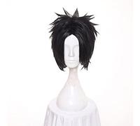 WHBHD Anime Uchiha Sasuke Cosplay Black Perruques Courtes Résistant à la Chaleur Cheveux résistant à la Chaleur + Perruque Cap + Bandeau de la Bande de soirée Accessoires Hommes