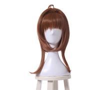 WHBHD Cardcaptor Sakura Kinomoto Sakura Cosplay Perruques Brown Droite Droite Carte Effacer Perruques Synthétiques Coiffures Perucas Cosplay Perruque