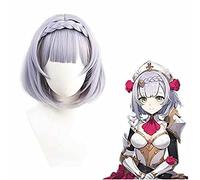 WHBHD Cosnoble Noelle Wig Anime Genshin Impact Cosplay Light Purple Court Costume Coiffure