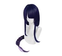 WHBHD Cosplay Perruque Jeu Genshin Impact Shogun Femmes 110cm Long Long Graident Purple Cheveux Tresse Peluca Anime Perruques Fashion