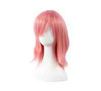 WHBHD Costume de Cosplay d'anime Haruno Sakura Sakura Sakura Short Rose résistant à la Chaleur Cheveux synthétiques + Perruque