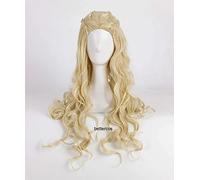 WHBHD Daenerys Targaryen Cosplay Perruques Longues ondulées Perruque de Cheveux synthétique résistant à la Chaleur + Perruque