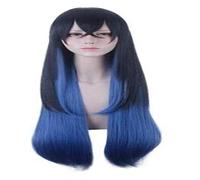 WHBHD Demon Slayer Hashibira Inosuke Anime Perruque Cosplay Cosplay Long Coiffures Comic- Cont Halloween Partie Carnaval Hommes et Femmes Anime Fans Cadeau (Noir et Bleu)