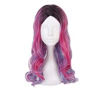 WHBHD Descendants 3 Femmes Audrey Curly Wig Cosplay Costume Adulte Mixte Couleurs Temps Résistant à la Chaleur Synthétique Hair Hair Soirée Perruques de fête