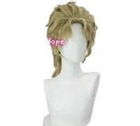 WHBHD Dio Brando Cosplay JoJo Bizarre Aventure Cosplay Hommes Courts Perruque dorée Cosplay Anime Cosplay Perruque synthétique résistante à la Chaleur