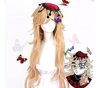 WHBHD Douma Cosplay Wig Demon Killer: KIMETSU No Yaiba Halloween Parti Blonde Long Fibre Synthétic Hair