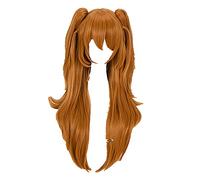 WHBHD Eva Asuka Langley Soryu Cosplay Perruques Longue Orange avec 2 Clips de Queue de Queue de Queue de Queue résistante à la Chaleur Perruque de Cheveux synthétique + Perruque