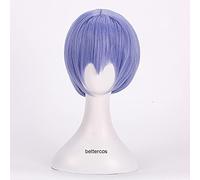 WHBHD Eva Néon Genesis Evangelion Ayanami Rei Cosplay Perruques Courtes Perruque de Cheveux synthétiques résistant à la Chaleur de la Chaleur + Perruque