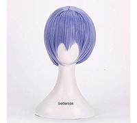WHBHD Eva Néon Genesis Evangelion Ayanami Rei Cosplay Perruques Courtes Perruque de Cheveux synthétiques résistant à la Chaleur de la Chaleur + Perruque