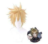 WHBHD Final Fantasy VII 7 Nuage Slife Link Blonde Cosplay Perruques de Cheveux à Haute température Fibre Perruque de Cheveux
