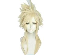 WHBHD Final Fantasy VII FF7 FF VII Cloud Strife Slife Golden Blonde Cosplay Perruques à Haute température Fibre Perruque de Cheveux + Perruque CA