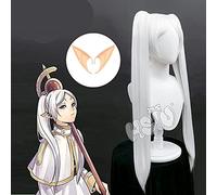 WHBHD Frieren Cosplay Perruque Anime Sousou Non Frieren À la Funérale Cosplay Feunfour Fibre Synthetic Wig + Cadeau Elf Oreilles