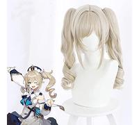 WHBHD Game Genshin Impact Barbara Curly PoneyTail Blonde Long Genshin Impact Barbara Cosplay Cheveux + Perruque