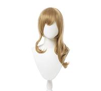 WHBHD Game Genshin Impact Lisa Cosplay Perruques Cosplay Clair Perruque Cosplay Long Long Wavy Heating Hair Hair Synthétique Halloween