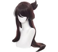 WHBHD Genshin Impact Beidou Cosplay Perruque Dark Red Brun Cheveux Détails Cosplay Anime Perruques Résistant à la Chaleur Résistant à la Chaleur Perruques synthétiques Halloween