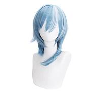 WHBHD Genshin Impact Cosplay Cosplay Femmes 48cm Perruque Courte Perruque Bleue Anime Cosplay Perruques Résistant à la Chaleur Résistant à la Chaleur Perruques synthétiques Halloween Roleplaying