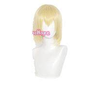 WHBHD Genshin Impact Cosplay DainsLeif 33cm Perruque Courte Perruque Blonde Cosplay Anime Cosplay Perruques résistantes à la Chaleur Résistant à la Chaleur Perruques synthétiques Halloween