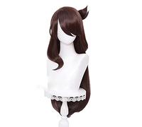 WHBHD Genshin Impact Cosplay Halloween Beidou Cosplay Costume Cosplay Perruque Longue Banges Droites Résistant à la Chaleur Cheveux Femmes Jouer Anime Perruques