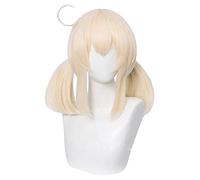 WHBHD Genshin Impact Cosplay Klee 45cm Perruque Cosplay Halloween Perruque Ponynails Femmes Beige Wig Anime Cosplay Perruques synthétiques résistantes à la Chaleur