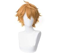 WHBHD Genshin Impact Cosplay Perruques Tartaglia Courte résistant à la Chaleur Brun Cheveux synthétiques Halloween Carnaval fête de Carnaval avec Perruque