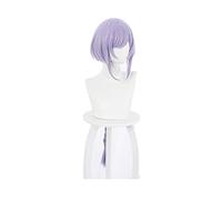 WHBHD Genshin Impact Cosplay Qiqi Femmes 75cm Long Light Violet Perruque Cosplay Anime Cosplay Halloween Perruques résistantes à la Chaleur Résistant à la Chaleur Perruques synthétiques
