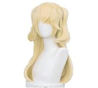 WHBHD Genshin Impact Fischl Cosplay Perruque 70cm Christmas Blond Blond Anime Wigs Résistant à la Chaleur Résistant à la Chaleur Perruques de Cheveux Synthétiques + Perruque Cap