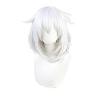 WHBHD Genshin Impact Game Paimon Silver Gris Grosse Boucle intérieure Cosplay Wig Perruque Synthetic Wig Perruque