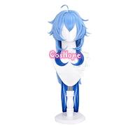 WHBHD Genshin Impact Ganyu Cosplay 100cm Long Long Blue Gradient Perruque Cosplay Anime Cosplay Perruques résistantes à la Chaleur Résistant à la Chaleur Perruques synthétiques Halloween
