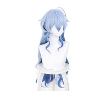 WHBHD Genshin Impact Ganyu Cosplay 75cm Long Long Blue Gradient Perruque Cosplay Anime Cosplay Perruques Résistant à la Chaleur Résistant à la Chaleur Perruques synthétiques Halloween