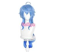 WHBHD Genshin Impact Ganyu Cosplay 75cm Long Long Blue Gradient Perruque Cosplay Anime Cosplay Perruques Résistant à la Chaleur Résistant à la Chaleur Perruques synthétiques Halloween