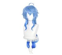 WHBHD Genshin Impact Ganyu Cosplay Long Blue Dégradés Hair 75cm Perruque Cosplay Anime Cosplay Perruques Résistant à la Chaleur Résistant à la Chaleur Perruques synthétiques Halloween