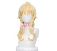 WHBHD Genshin Impact Jean Cosplay Femmes 40cm Light Golden Perruque Cosplay Anime Cosplay Perruques résistantes à la Chaleur Résistant à la Chaleur Perruques synthétiques Halloween