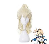 WHBHD Genshin Impact Jean Cosplay Femmes Golden Poney Lating Heating Hair Peluca Anime Cosplay Perruques Halloween