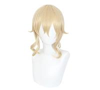 WHBHD Genshin Impact Jean Cosplay Perruque doré Cheveux 40cm Cosplay synthétique Anime Cosplay Perruques résistantes à la Chaleur Perruques synthétiques Halloween
